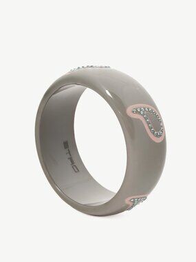 Etro Grey Crystal-Paisley Resin Bangle